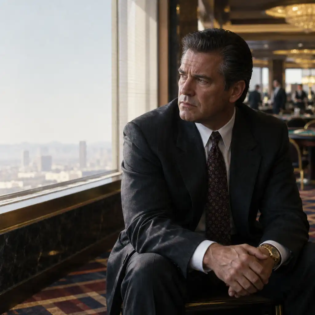 Robert De Niro as Sam Ace Rothstein in a casino setting in Casino
